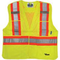 Safety Vest, High Visibility Lime-Yellow, 2X-Large/3X-Large, Polyester Oxford Builders Supplies Inc