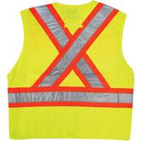 Safety Vest, High Visibility Lime-Yellow, 2X-Large/3X-Large, Polyester Oxford Builders Supplies Inc