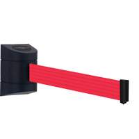 TensaBarrier&reg; Wall Mounted Unit, Plastic, Screw Mount, 30', Red Tape Oxford Builders Supplies Inc