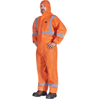 2077 Hooded Coveralls with Reflective Tape, Small, Orange, SMS Oxford Builders Supplies Inc
