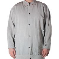 Cowhide Split Leather Welding Jacket, Leather, Small, Grey Oxford Builders Supplies Inc