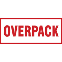 &eacute;tiquette de manutention Overpack, 6" lo x 2-1/2" la, Rouge/blanc Oxford Builders Supplies Inc