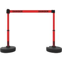 Plus Barrier Post Set, Plastic, 42" H, Red Tape, 15' Tape Length Oxford Builders Supplies Inc