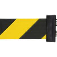Magnetic Tape Cassette for Build-Your-Own Crowd Control Barrier, 7', Black and Yellow Tape Oxford Builders Supplies Inc