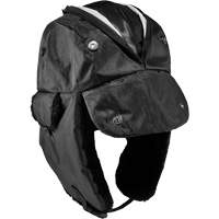 N-Ferno&reg; Zippered Trapper Hat, Polyurethane/Satin Lining, Medium/Small, Black Oxford Builders Supplies Inc