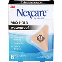 Nexcare Max-Hold Waterproof Bandages, Hand/Heel, 3-1/2", Plastic, Sterile Oxford Builders Supplies Inc