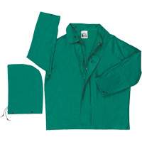Dominator Limited Flammability Rain Jacket, Polyester/PVC, Large, Green Oxford Builders Supplies Inc