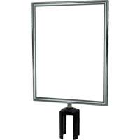 Porte-enseigne vertical robuste avec adaptateur pour poteaux Tensabarrier, Chrome poli Oxford Builders Supplies Inc