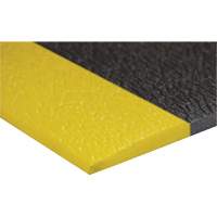 Airsoft Anti-Fatigue Mat, Pebbled, 3' x 5' x 3/8", Black/Yellow, PVC Sponge Oxford Builders Supplies Inc