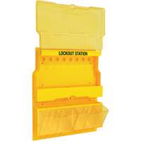 Deluxe Lockout Station with Cover and Trilingual Labels, None Padlocks, 32 Padlock Capacity, Padlocks Not Included Oxford Builders Supplies Inc