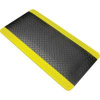 Anti-Fatigue Matting, Diamond, 1-2/3' x 3-1/4' x 3/4", Black/Yellow, Polyurethane Oxford Builders Supplies Inc