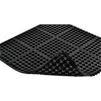 Cushion-Ease&reg; 550 Interlocking Anti-Fatigue Mat, Slotted, 3' x 3' x 3/4", Black, Rubber Oxford Builders Supplies Inc