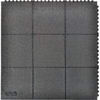 Cushion-Ease&reg; Interlocking Anti-Fatigue Mat, Pebbled, 3' x 3' x 3/4", Black, Natural Rubber Oxford Builders Supplies Inc