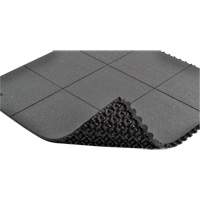 Cushion-Ease&reg; Interlocking Anti-Fatigue Mat, Pebbled, 3' x 3' x 3/4", Black, Natural Rubber Oxford Builders Supplies Inc