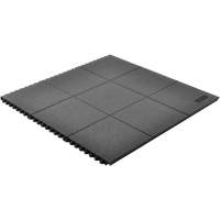 Cushion-Ease&reg; Interlocking Anti-Fatigue Mat, Pebbled, 3' x 3' x 3/4", Black, Natural Rubber Oxford Builders Supplies Inc