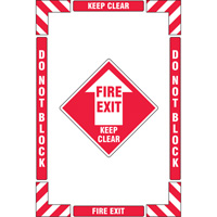 "Fire Exit" Floor Marking Kit, Adhesive, English with Pictogram Oxford Builders Supplies Inc