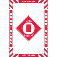 "Red Tag Holding Area" Floor Marking Kit, Adhesive, English with Pictogram Oxford Builders Supplies Inc