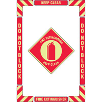 "Fire Extinguisher" Floor Marking Kit, Adhesive, English with Pictogram Oxford Builders Supplies Inc