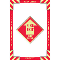 "Fire Exit" Floor Marking Kit, Adhesive, English with Pictogram Oxford Builders Supplies Inc