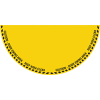 "Caution" Half Circle Swing Door Floor Sign, Adhesive, English with Pictogram Oxford Builders Supplies Inc