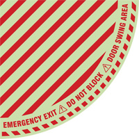 "Emergency Exit" Quarter Circle Swing Door Floor Sign, Adhesive, English with Pictogram Oxford Builders Supplies Inc