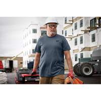 T-shirt de travail hybride, Hommes, Petit, Bleu Oxford Builders Supplies Inc