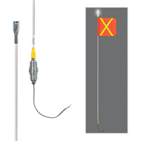 Tiges de s&eacute;curit&eacute; tout-temps de s&eacute;rie lourde avec lumi&egrave;re DEL constante Safety Whip, Fixation Ressort, Hauteur 10', Orange avec X r&eacute;fl&eacute;chissant Oxford Builders Supplies Inc