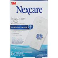 Nexcare Tegaderm + Pad Transparent Dressing, Rectangular/Square, 4", Plastic, Sterile Oxford Builders Supplies Inc