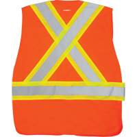 Veste d'arpenteur haute visibilit&eacute; conforme &agrave; la CSA, Orange haute visibilit&eacute;, Moyen, Polyester Oxford Builders Supplies Inc