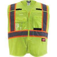 Veste de s&eacute;curit&eacute; pour signaleur, Jaune lime haute visibilit&eacute;, Moyen/Petit Oxford Builders Supplies Inc