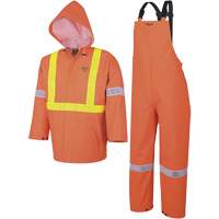 R85 Element FR FR 3-Piece Safety Rain Suit, Small, High Visibility Orange Oxford Builders Supplies Inc