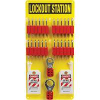 Lockout Board with Keyed Alike Nylon Safety Lockout Padlocks, Plastic Padlocks, 24 Padlock Capacity, Padlocks Included Oxford Builders Supplies Inc