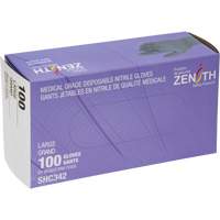 Gants jetables de calibre m&eacute;dical, Grand, Nitrile, 6 mils, Sans poudre, Noir, Classe 2 Oxford Builders Supplies Inc