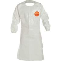 Disposable Sleeved Apron, Tychem&reg; 4000, White, 44" L Oxford Builders Supplies Inc