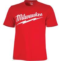 Chandail &agrave; manches courtes tr&egrave;s r&eacute;sistant avec logo Milwaukee, Hommes, Petit, Rouge Oxford Builders Supplies Inc