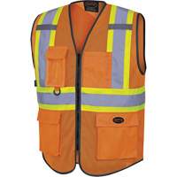 6960 Veste de s&eacute;curit&eacute; &agrave; maille en avant, Orange haute visibilit&eacute;, Moyen, Polyester Oxford Builders Supplies Inc