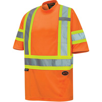 6970 T-shirt de s&eacute;curit&eacute; en il-de-perdrix, Polyester, T-petit, Orange haute visibilit&eacute; Oxford Builders Supplies Inc