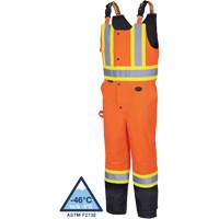 5040BB Waterproof Quilted Bib Pants, Polyester, X-Small, Black/High Visibility Orange Oxford Builders Supplies Inc