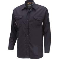 7742 FR-Tech&reg; Flame-Resistant Safety Shirt, Small, Navy Blue Oxford Builders Supplies Inc