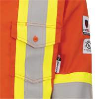 7743 FR-Tech&reg; Flame-Resistant Safety Shirt, Small, High Visibility Orange Oxford Builders Supplies Inc