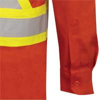 7743 FR-Tech&reg; Flame-Resistant Safety Shirt, Small, High Visibility Orange Oxford Builders Supplies Inc