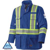 5523 Flame-Resistant Safety Parka, Small, Royal Blue, 58 cal/cm² Oxford Builders Supplies Inc
