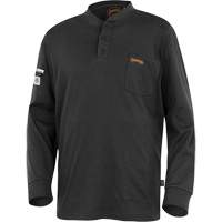 332 FR Interlock Henley Shirt, Small, Black Oxford Builders Supplies Inc