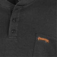 332 FR Interlock Henley Shirt, Small, Black Oxford Builders Supplies Inc