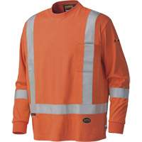 339SFA Flame-Resistant Long-Sleeved Safety Shirt, Small, High Visibility Orange Oxford Builders Supplies Inc