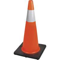 183N C&ocirc;ne de s&eacute;curit&eacute; flexible de premi&egrave;re qualit&eacute;, 28", Orange, Bande(s) r&eacute;fl&eacute;chissante(s) 4" Oxford Builders Supplies Inc