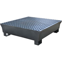 Ultra-Spill Pallet en acier, 4 barils, Capacit&eacute; de d&eacute;versement 68 gal. US, 49,1" x 47,1" x 10,9" Oxford Builders Supplies Inc