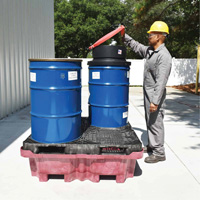 4-Drum Ultra-Spill King&reg; Flat Deck Spill Pallet, 85 US gal. Spill Capacity, 51" x 51" x 17.5" Oxford Builders Supplies Inc