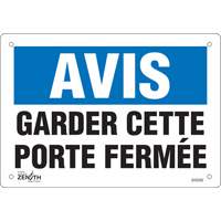 Enseigne  Porte ferm&eacute;e , 7" x 10", Vinyle, Français Oxford Builders Supplies Inc