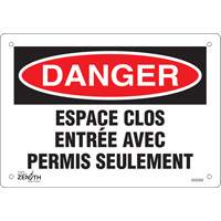 Enseigne  Espace clos , 7" x 10", Plastique, Français Oxford Builders Supplies Inc